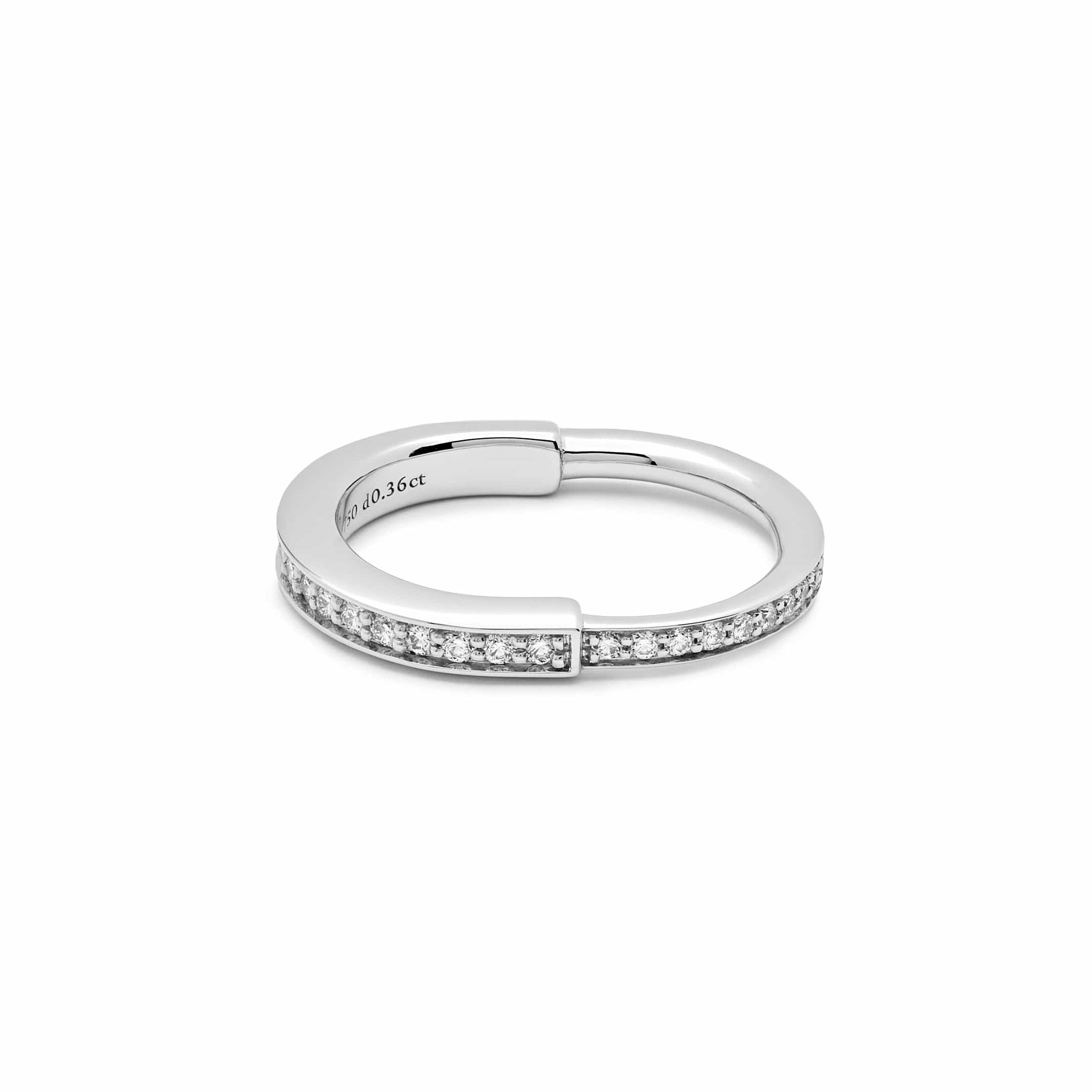 Tiffany & Co. Lock Ring in White Gold with Pavé Diamonds 72792092