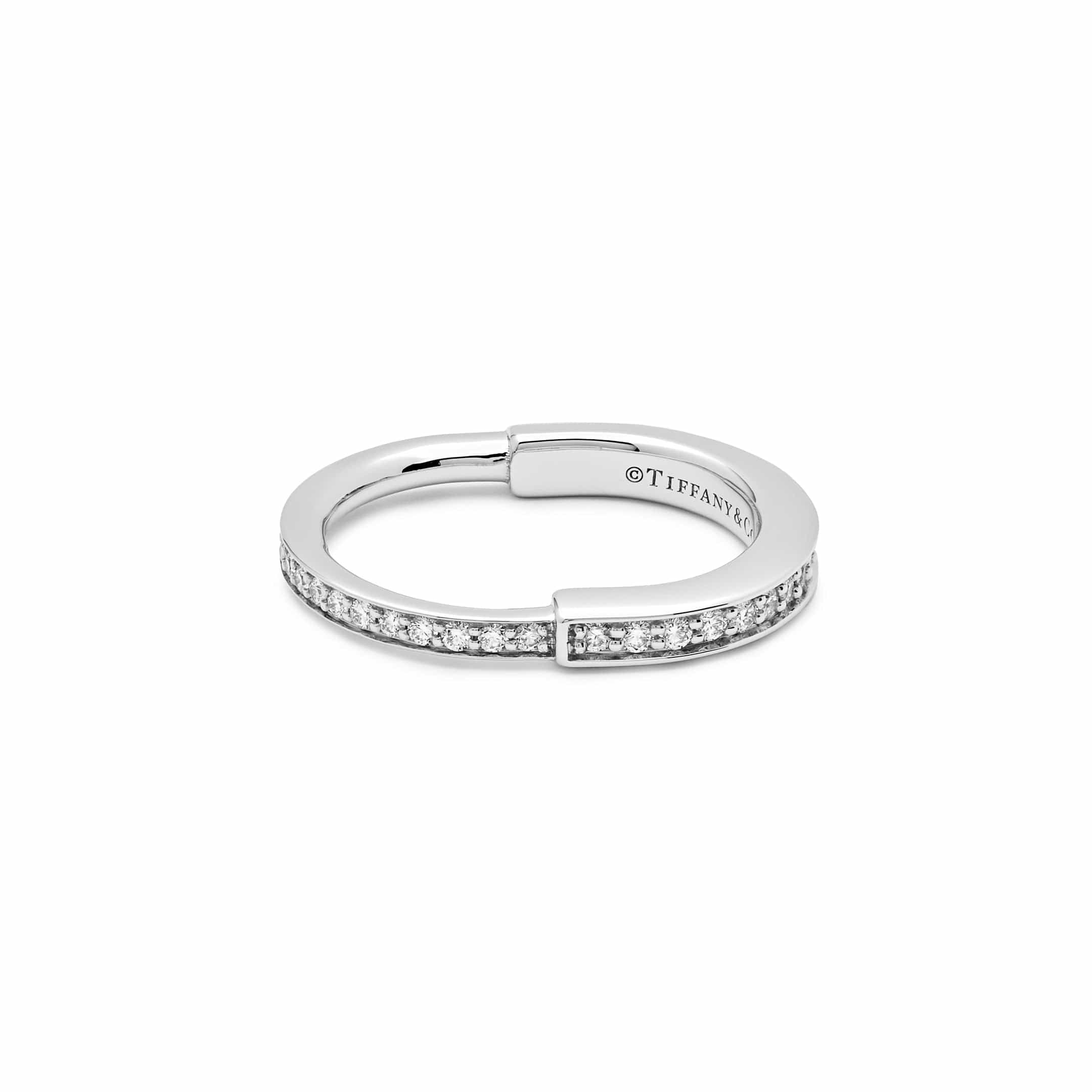 Tiffany & Co. Lock Ring in White Gold with Pavé Diamonds 72792092