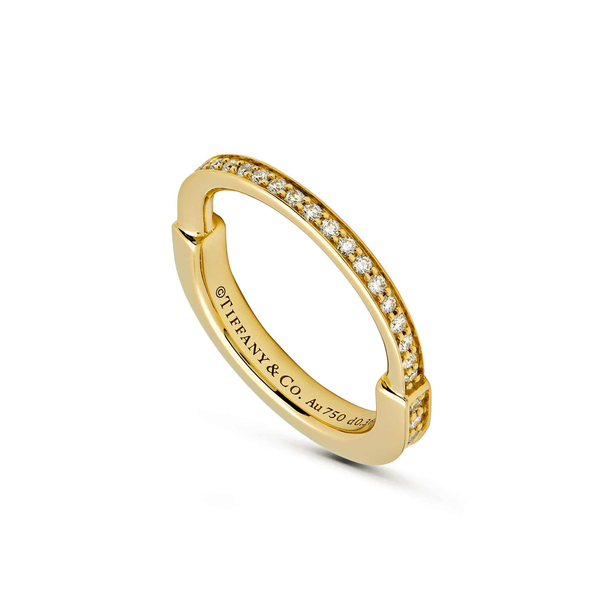 Tiffany & Co. Lock Ring in Yellow Gold with Pavé Diamonds 72343786