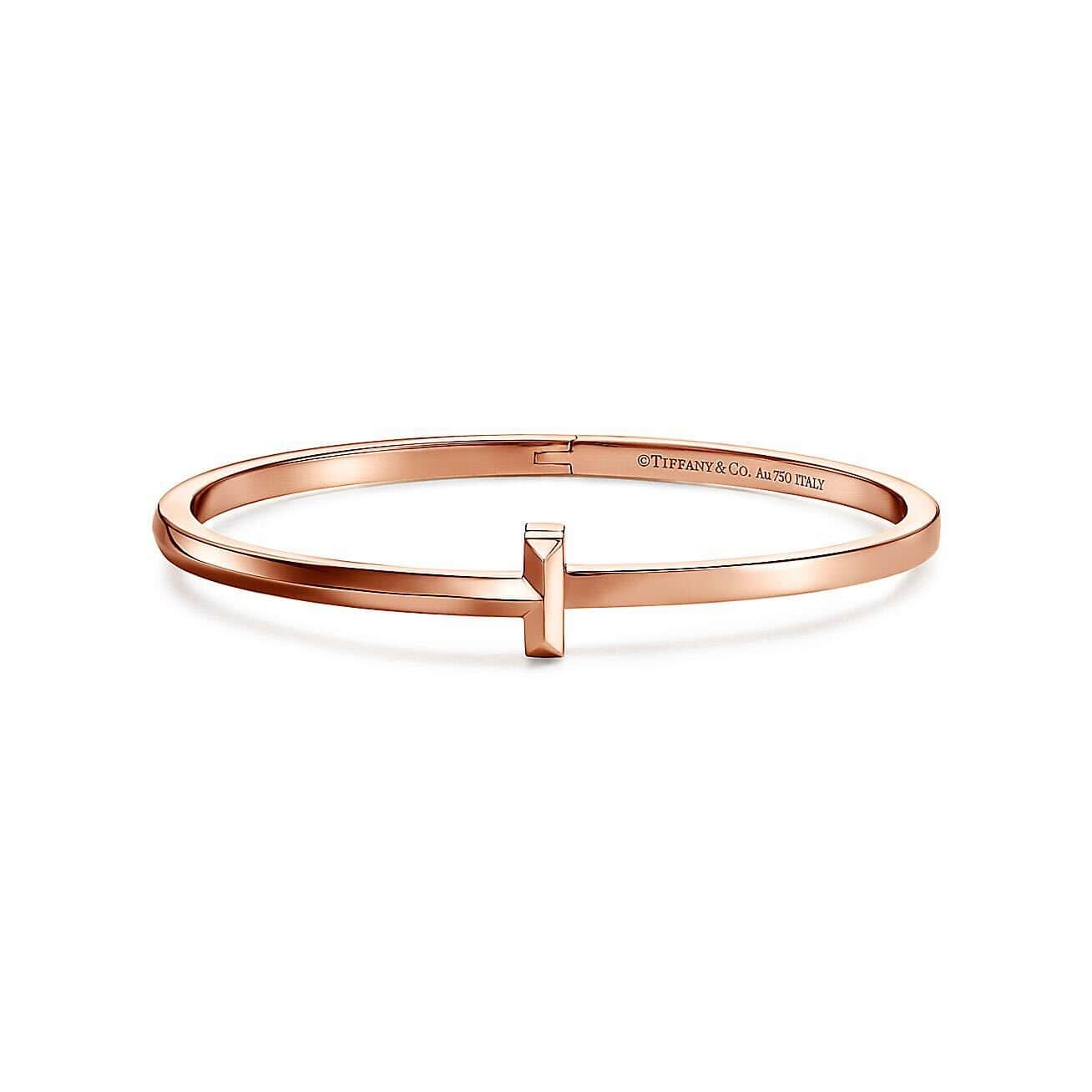 Tiffany & Co. T1 Narrow Hinged Rose Gold Bracelet 67794338