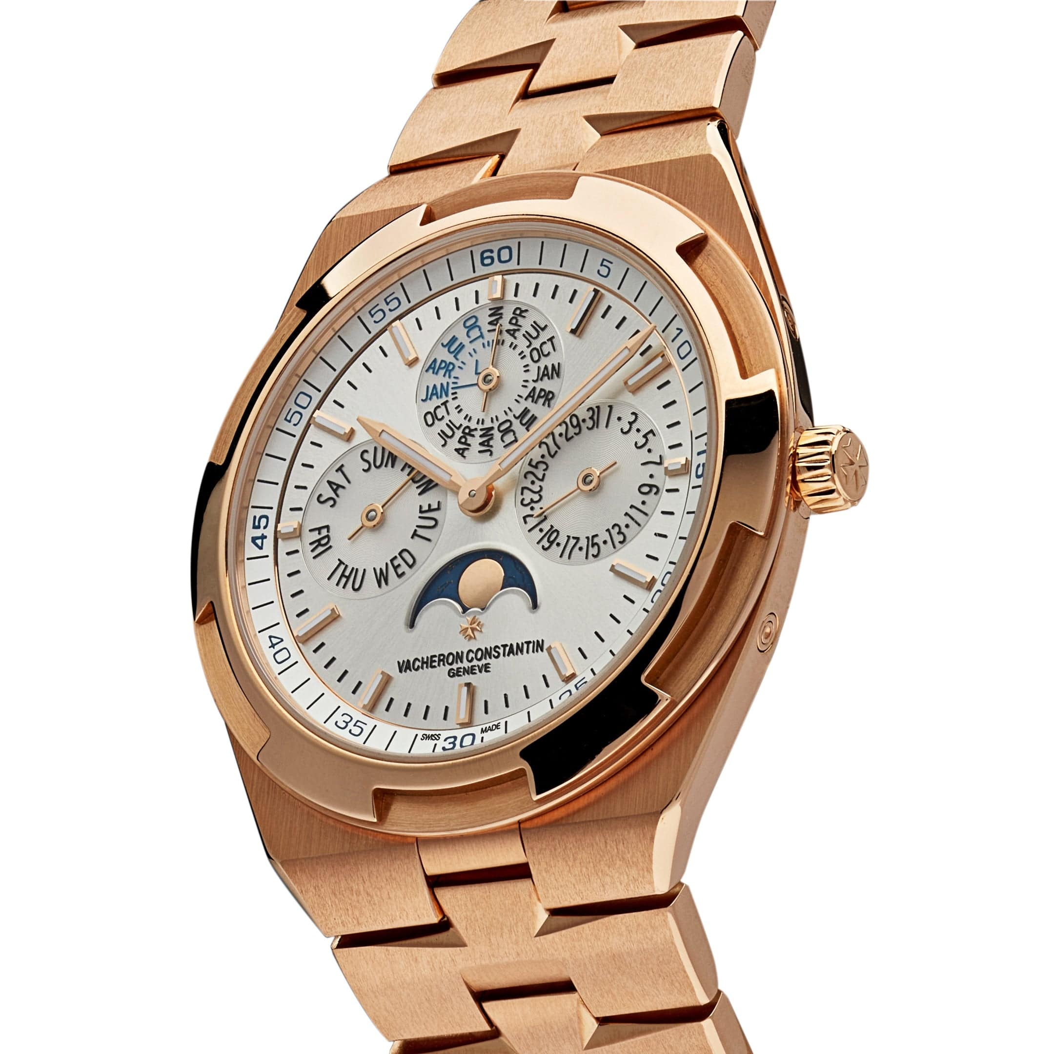 Vacheron Constantin Overseas 4300V/120R-B064 Perpetual Calendar Ultra-Thin Silver Dial Rose Gold
