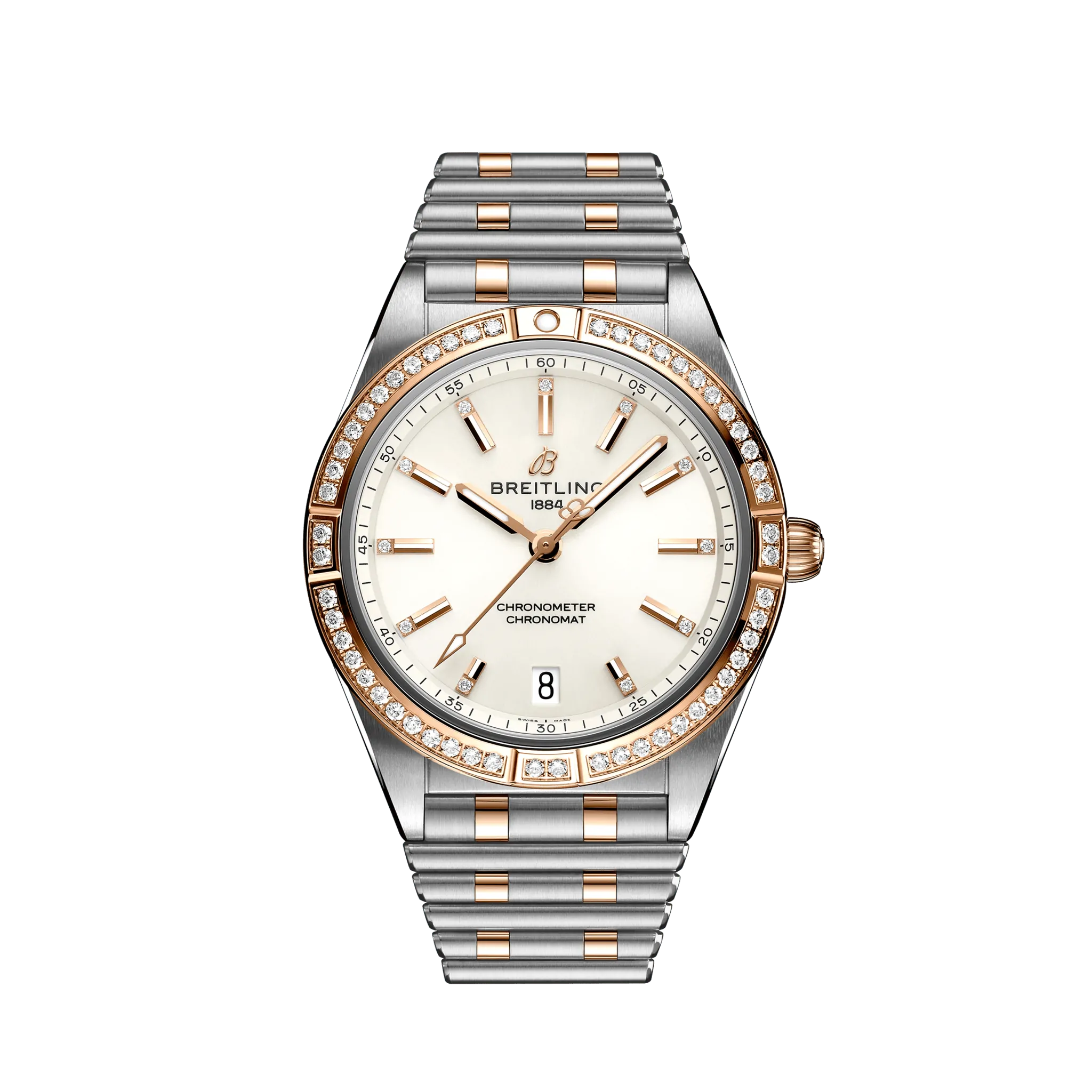 Breitling Chronomat Automatic 36 18k Red Gold & Stainless Steel & Diamond Men's Watch - Premium Luxury Product