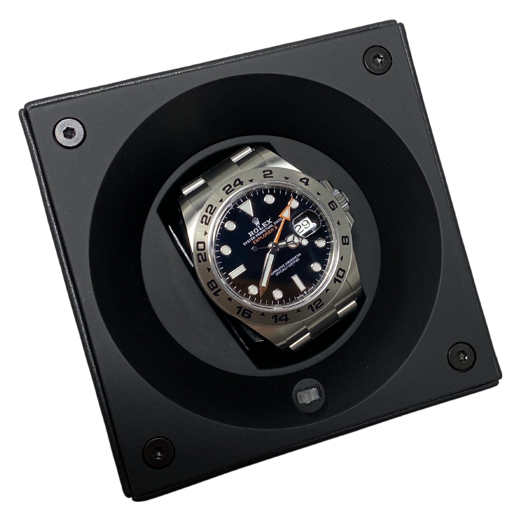 Wrist Aficionado Single Watch Winder in Black Leather